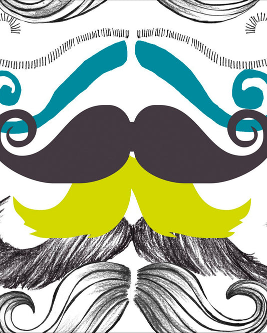 Different Moustaches Black, Blue wallpaper by MINDTHEGAP