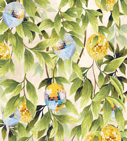 Disco Lemons Wallpaper by Brand McKenzie Cotton
