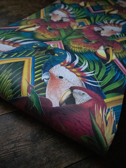 Divine Plumage Wallpaper by Divine Savages in Fiesta, pattern swatch