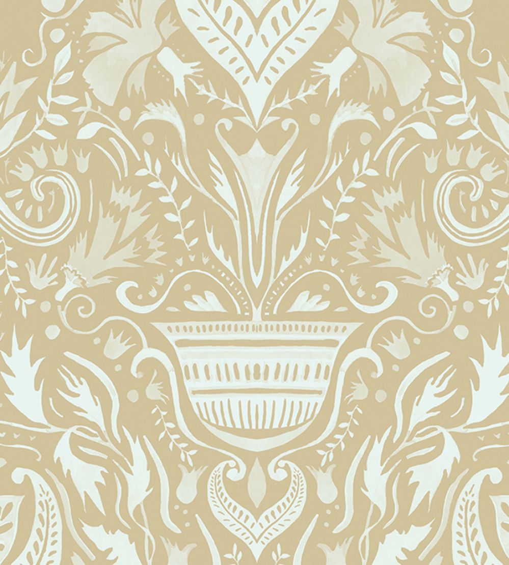 Domas Wallpaper by Tres Tintas Beige / Light blue