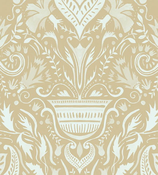 Domas Wallpaper by Tres Tintas Beige / Light blue