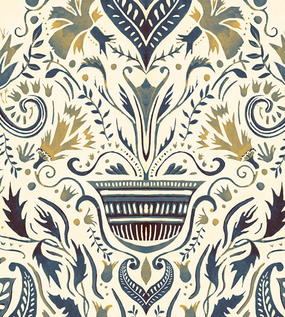 Domas Wallpaper by Tres Tintas Beige / Blue