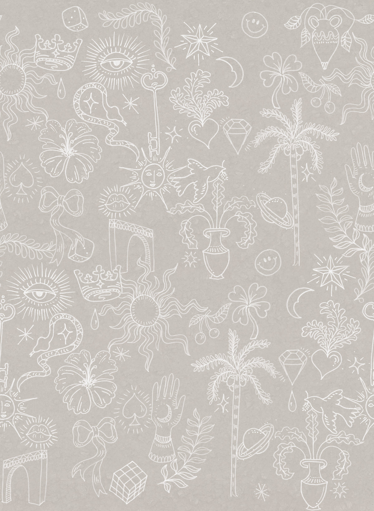 Doodle Beige mural by Rebel Walls