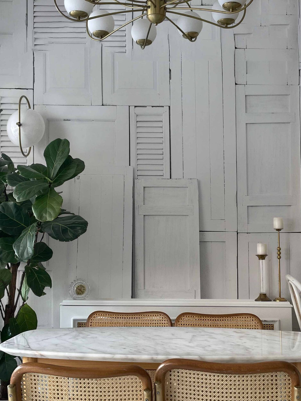 Doors mural by Coordonné in Wall, shown in a styled room