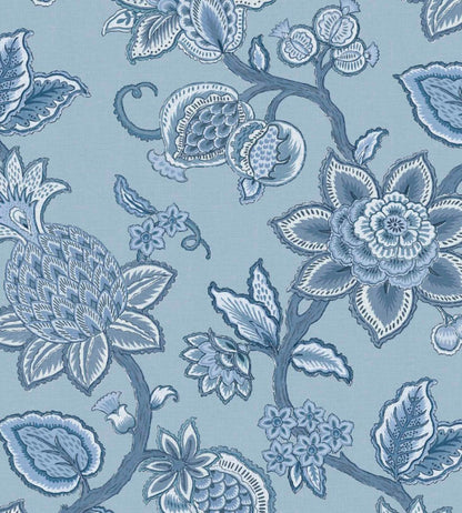 Doris Jacobean Wallpaper by Woodchip & Magnolia Blue on Blue
