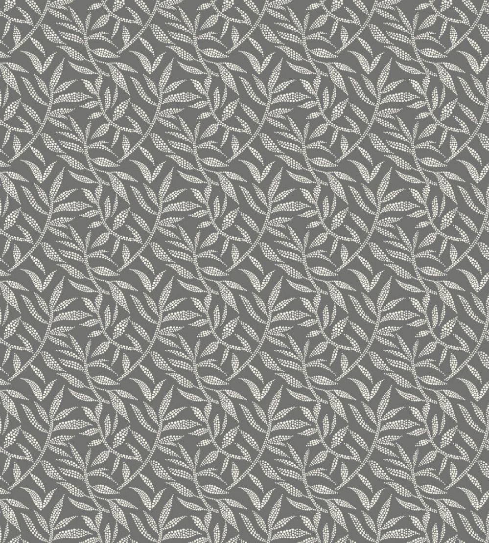 Dotty Leaf Wallpaper by Ohpopsi Charcoal