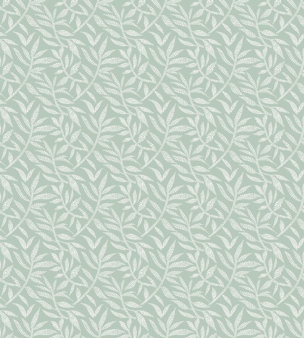 Dotty Leaf Wallpaper by Ohpopsi Seafoam