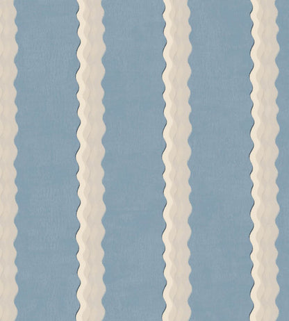 Double Scroll Stripe Fabric by Parker & Jules Sky