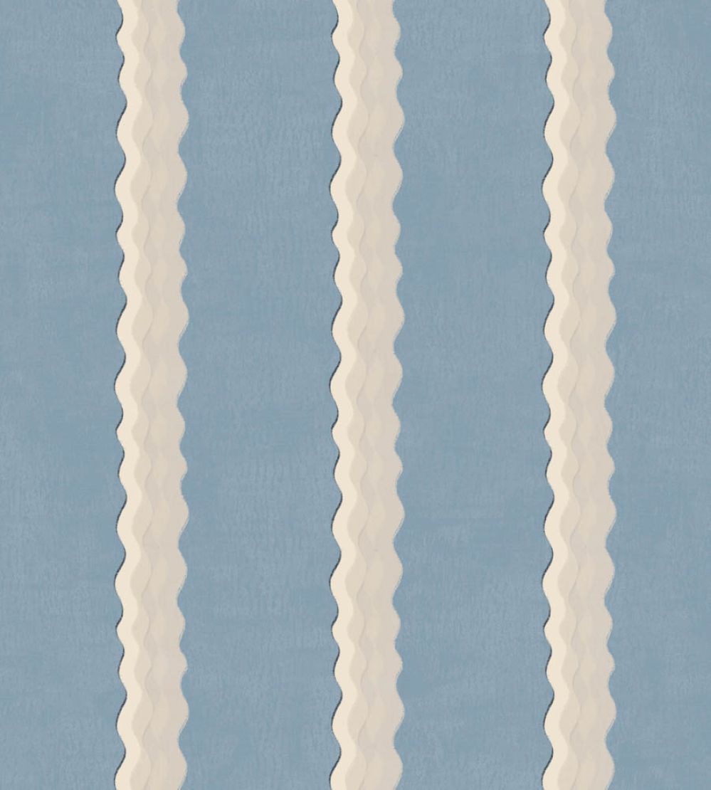 Double Scroll Stripe Wallpaper by Parker & Jules Sky