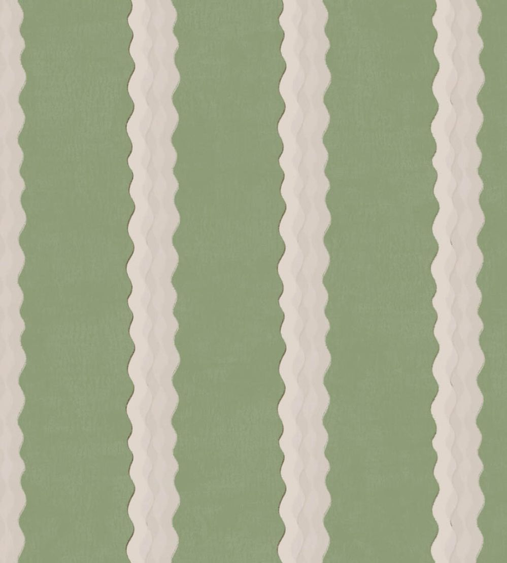Double Scroll Stripe Fabric by Parker & Jules Spring Green