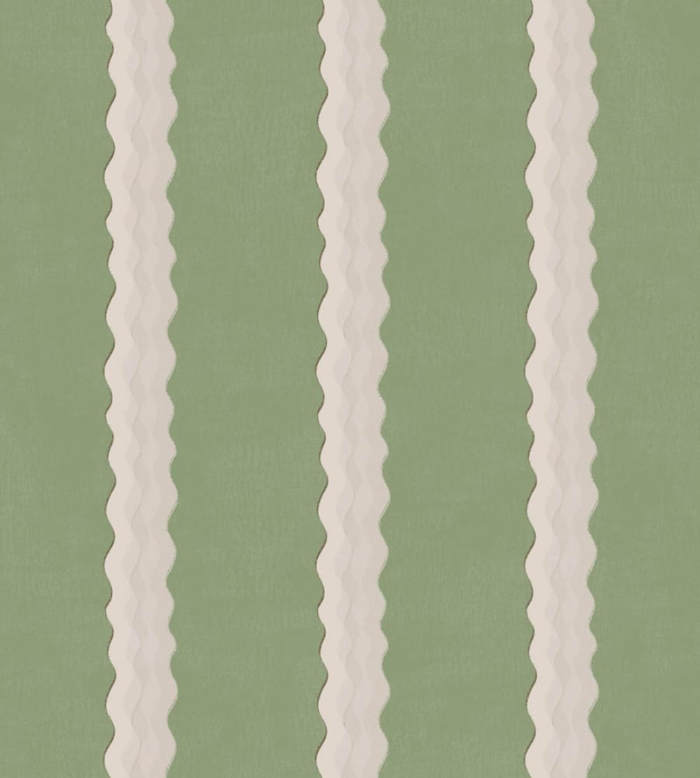Double Scroll Stripe Wallpaper by Parker & Jules Spring Green