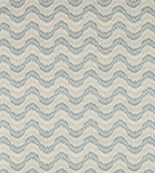 Dragon Flamestitch Fabric by Zoffany Blue Stone