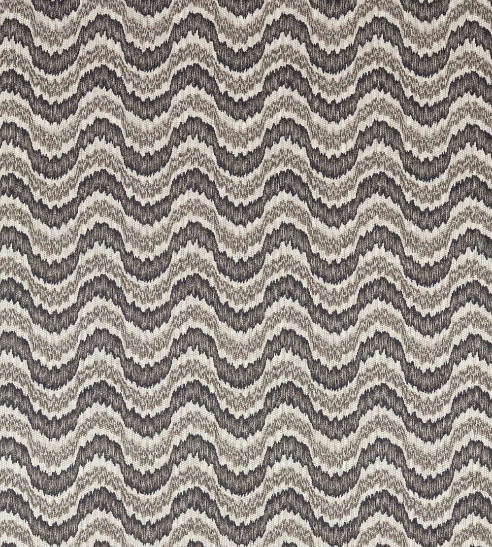 Dragon Flamestitch Fabric by Zoffany Charcoal