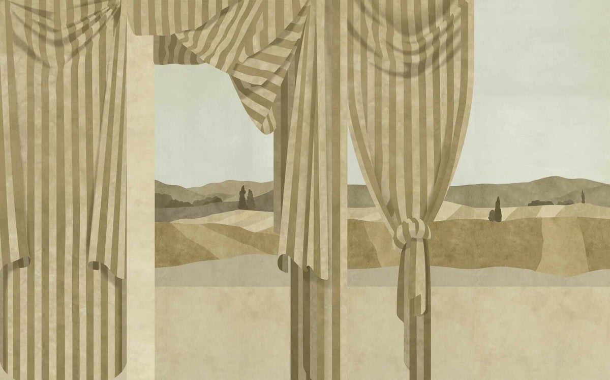 Drapé mural by Coordonné in Ocher, flat pattern view
