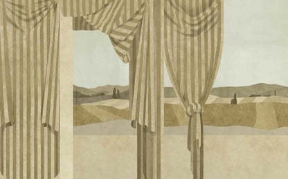 Drapé mural by Coordonné in Ocher, flat pattern view