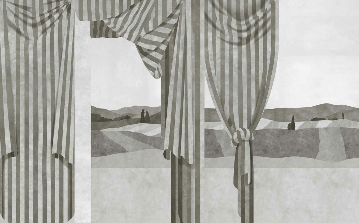 Drapé mural by Coordonné in Off, flat pattern view