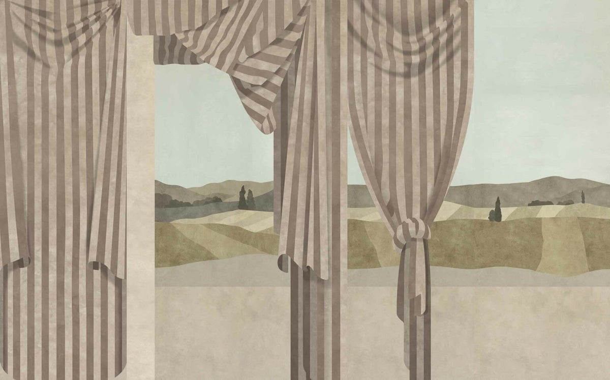 Drapé mural by Coordonné in Sepia, flat pattern view
