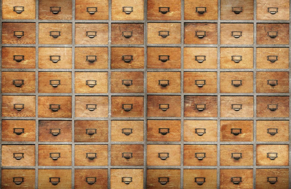 Drawers mural by Coordonné in Wood, flat pattern view