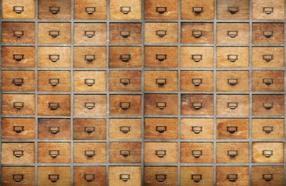Drawers mural by Coordonné in Wood, flat pattern view