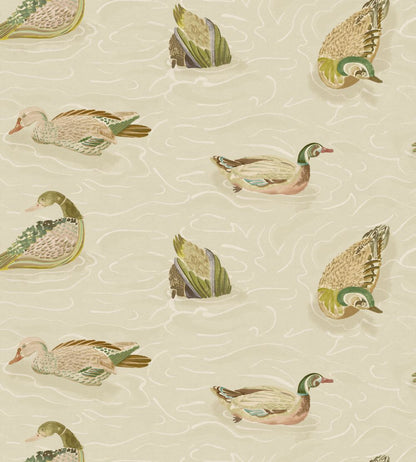 Duck Pond Wallpaper by Mulberry Home Emerald/Stone