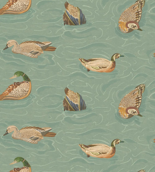 Duck Pond Wallpaper by Mulberry Home Teal