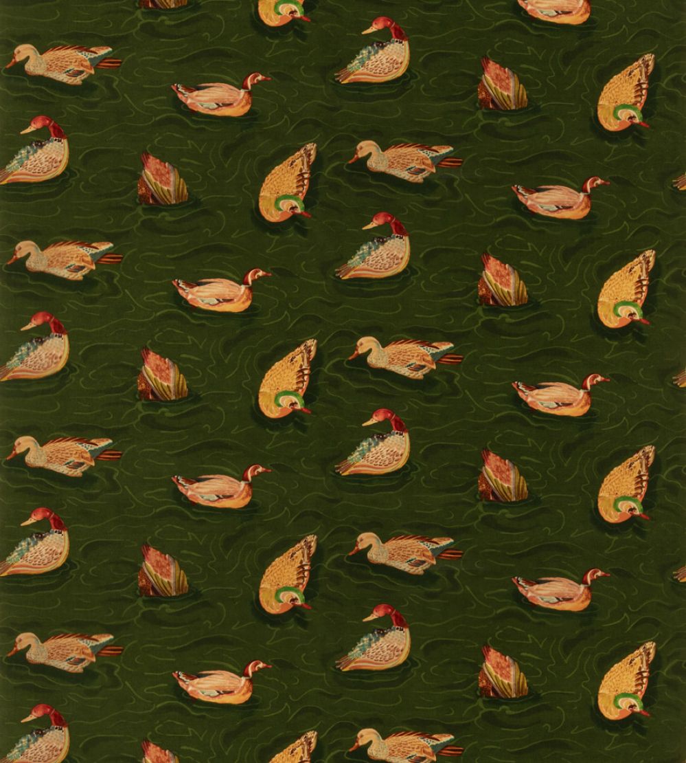 Duck Pond Velvet Fabric by Mulberry Home Emerald
