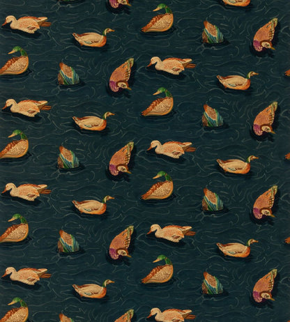 Duck Pond Velvet Fabric by Mulberry Home Indigo