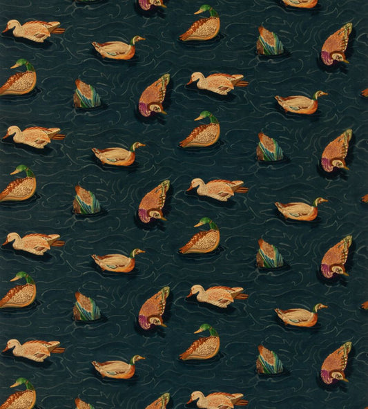 Duck Pond Velvet Fabric by Mulberry Home Indigo