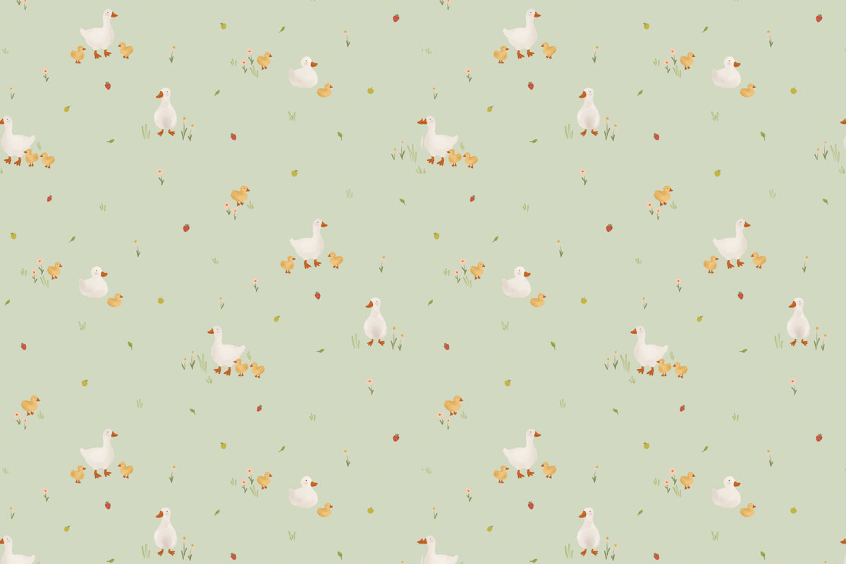 Duckling Green wallpaper by Hovia
