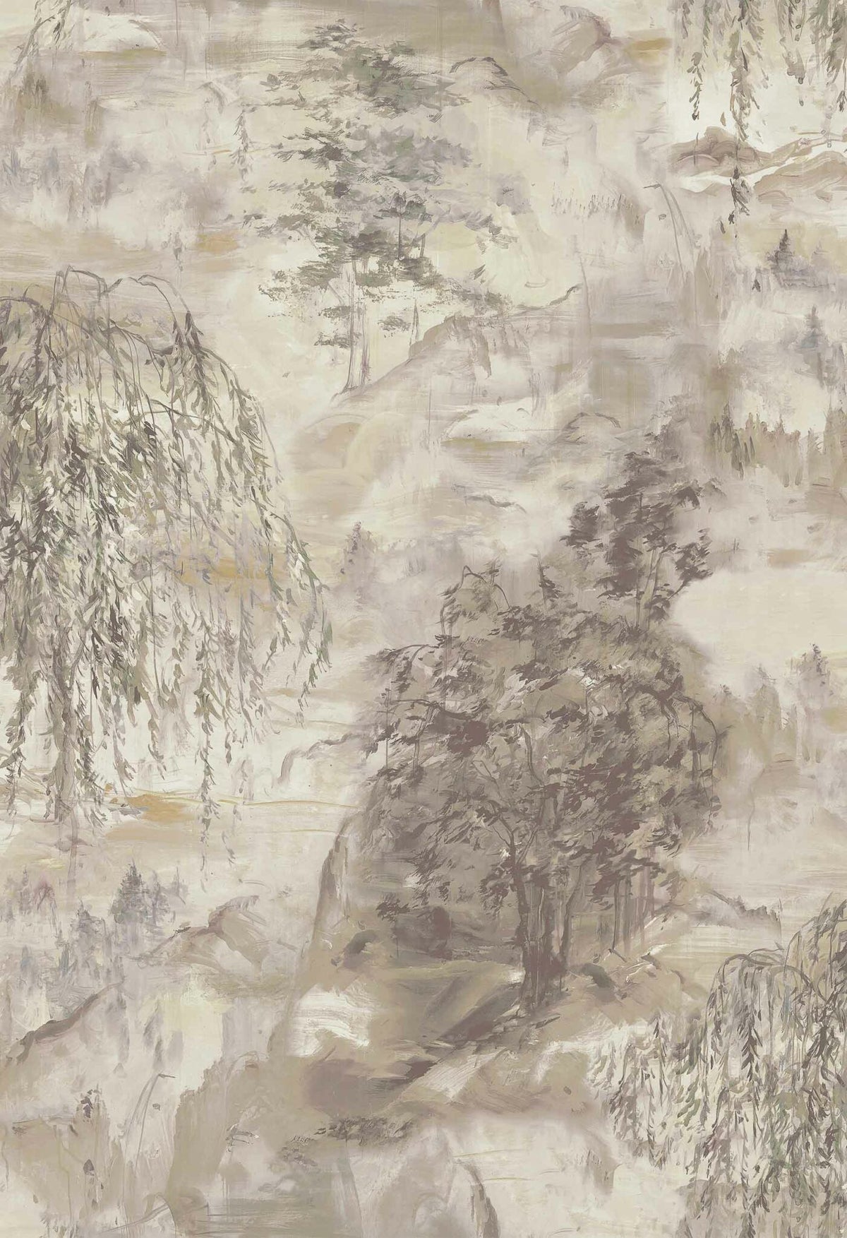 Dunhuang wallpaper by Coordonné in Chia Seed, flat pattern view