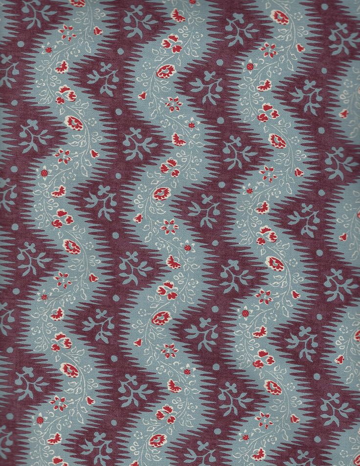 La Folie Fabric by Fleurons d'Hélène in Bleu Prune