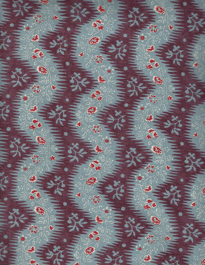 La Folie Fabric by Fleurons d'Hélène in Bleu Prune