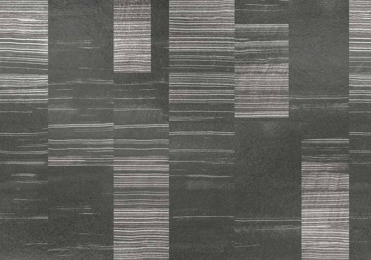 Earth Layers mural by Coordonné in Metallics Onyx, flat pattern view