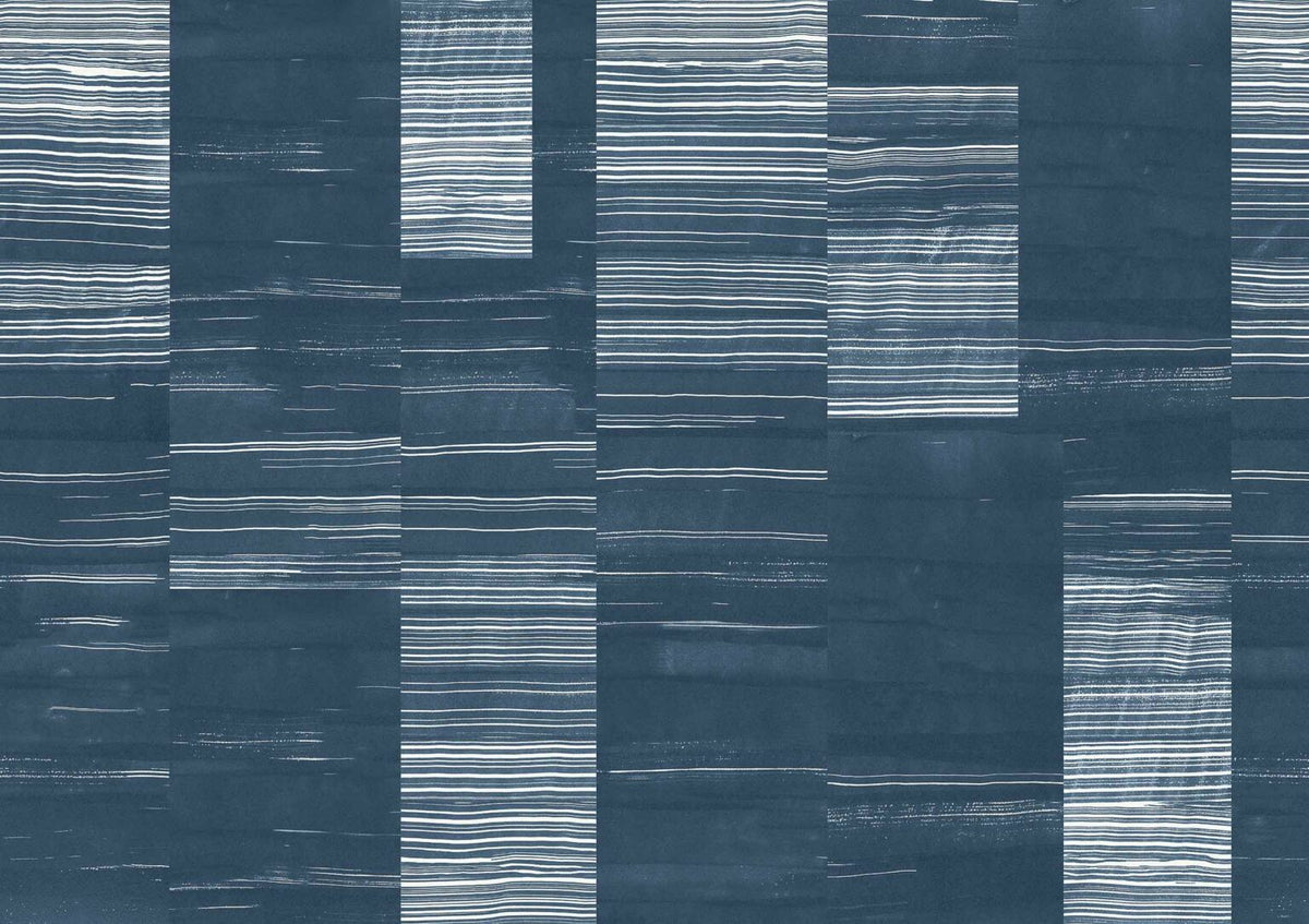 Earth Layers mural by Coordonné in Sapphire, flat pattern view