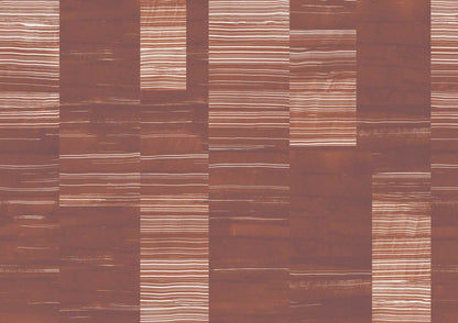 Earth Layers mural by Coordonné in Terracotta, flat pattern view