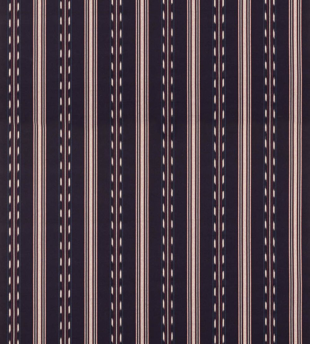 Eastwind Stripe Fabric by Mulberry Home Indigo/Red