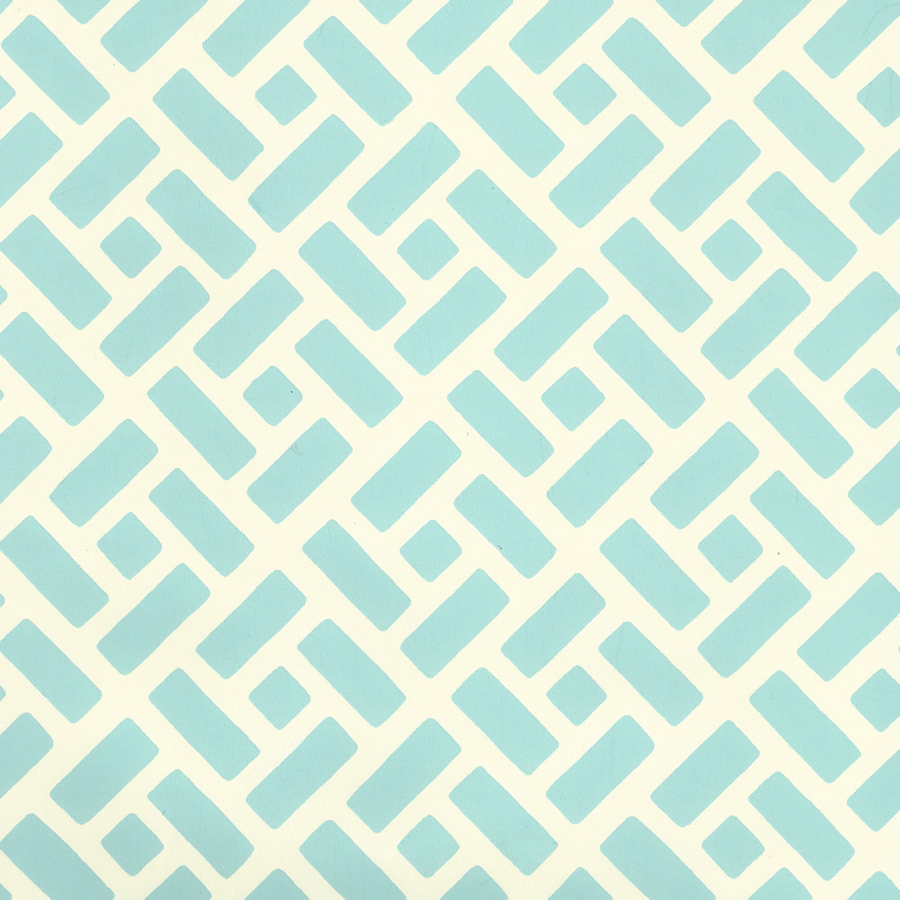 Edo Turquoise on Off White wallpaper by China Seas