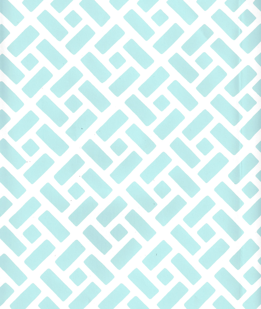 Edo Aqua on Almost White wallpaper by China Seas