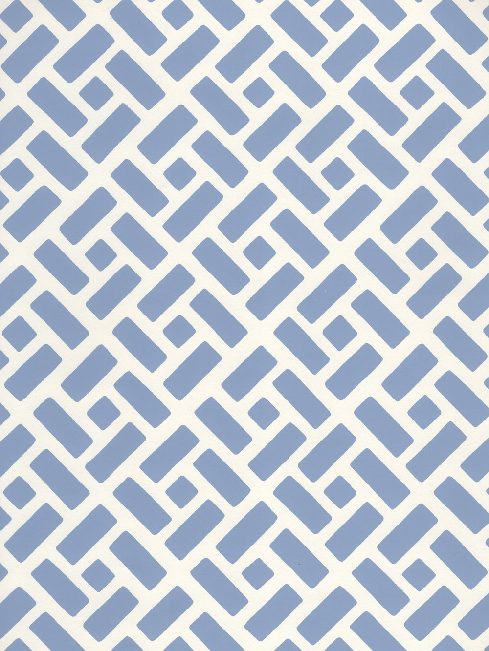 Edo French Blue on Almost White wallpaper by China Seas