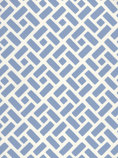 Edo French Blue on Almost White wallpaper by China Seas