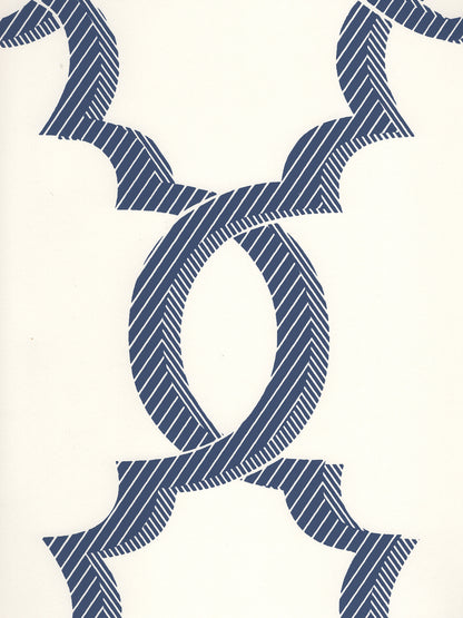 El Cid New Navy on Almost White wallpaper by Quadrille