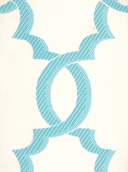 El Cid Turquoise on Almost White wallpaper by Quadrille