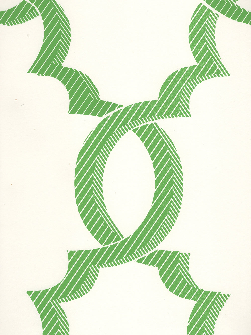El Cid Kelly Green on Almost White wallpaper by Quadrille