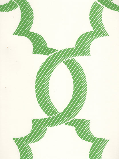 El Cid Kelly Green on Almost White wallpaper by Quadrille