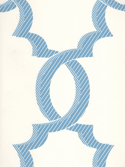 El Cid French Blue on Almost White wallpaper by Quadrille