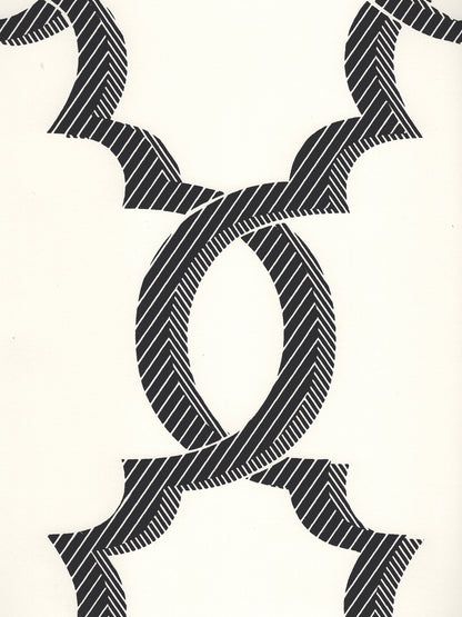 El Cid Black on Almost White wallpaper by Quadrille