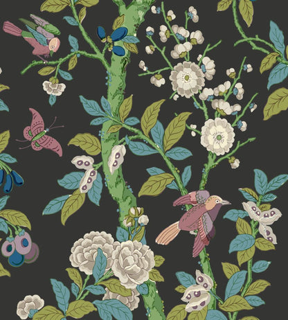 Eldon Wallpaper by GP & J Baker Charcoal/Emerald