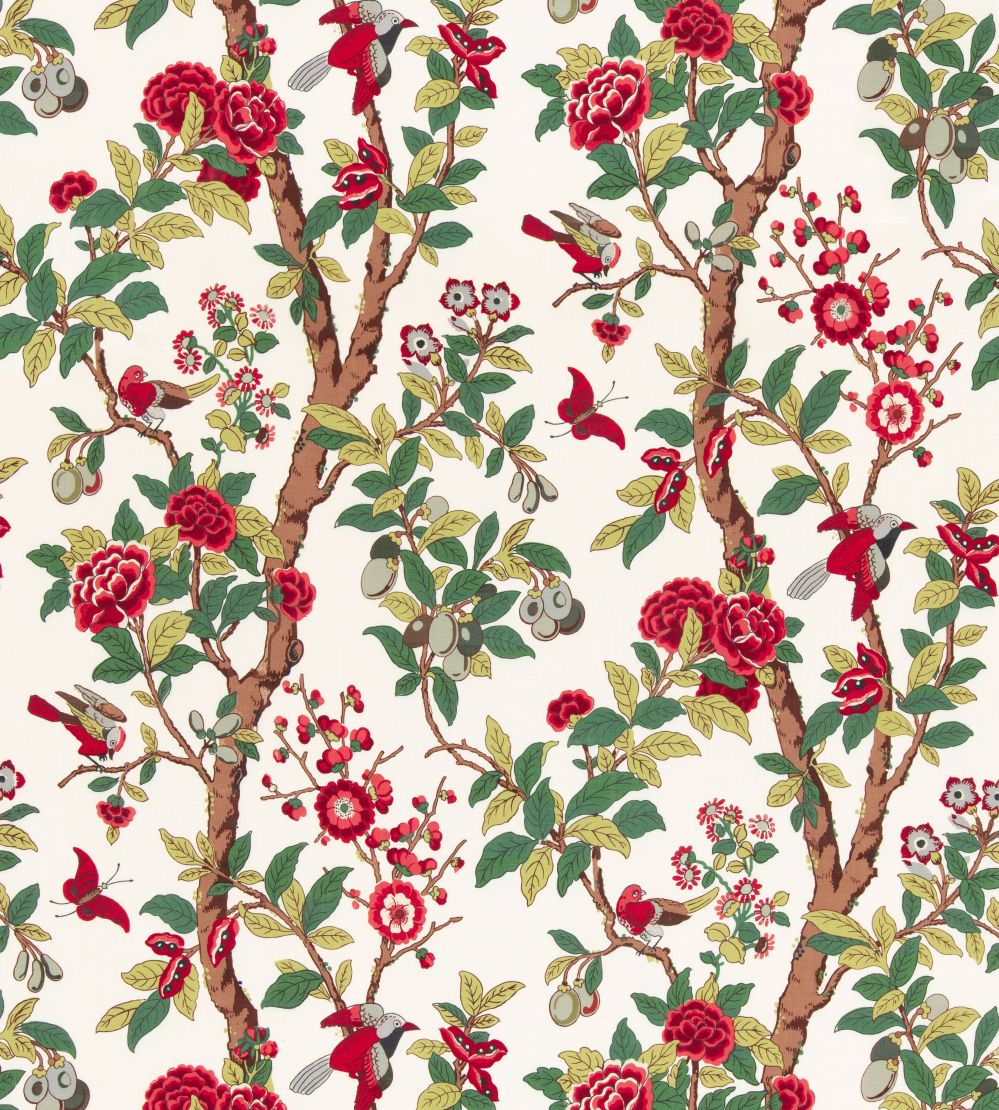 Eldon Fabric by GP & J Baker Document Red/Green
