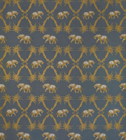 Elephant Palm Fabric by Barneby Gates Gunmetal / Gold