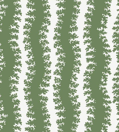 Elkhorn Stripe Wallpaper by Josephine Munsey Brookes Green/Ceiling White
